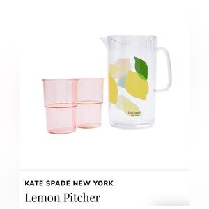 Kate Spade pitcher and 2 cup set NIB